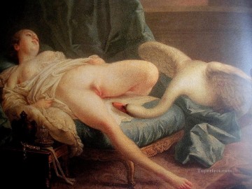 ヌード Painting - レダと白鳥のフランソワ・ブーシェがセクシー